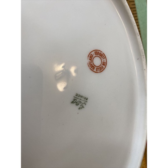 LIMOGES France Haviland Serving Platter Blue Floral Porcelain Bowl Tray 2 Pcs - Picture 13 of 16